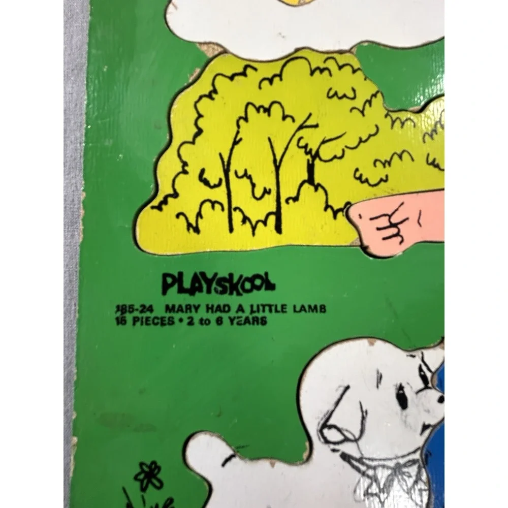 Vintage Playskool Wooden Puzzles Lot Of 3 hwith‎ issues